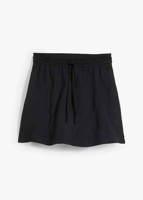Hosenrock aus Musselin in schwarz von vorne - bonprix