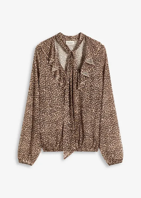 Mesh-Shirt in beige von vorne - bonprix