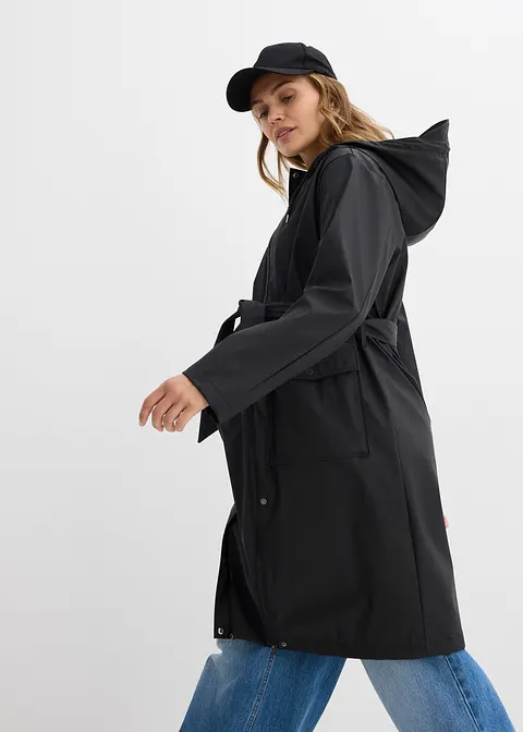 3-in-1 wind- und wasserdichter Umstands- und Tragemantel mit zwei Einsätzen in schwarz im Look (Totalaufnahme) - bonprix