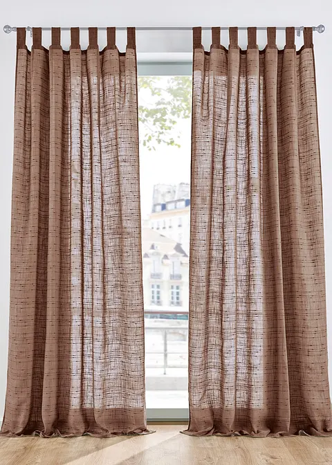 Gardine mit Struktur, in vielen Größen (1er Pack) in braun - bonprix