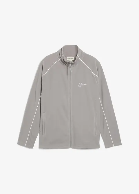 Fleecejacke in grau von vorne - bonprix