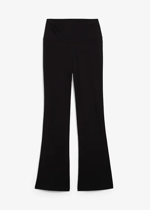 Schlaghose aus Bio-Baumwolle mit Stretch in schwarz von vorne - bonprix