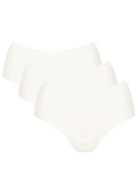 sloggi GO Daily Cotton Midi Slip (3er Pack) in weiß von vorne - Sloggi