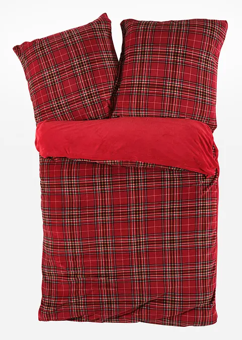 Wendbare Cashmere Touch-Bettwäsche in rot von vorne - bonprix