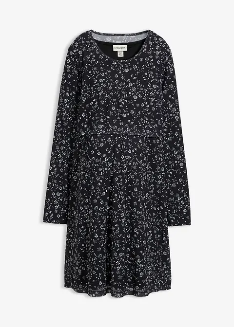 2-in-1 Umstands- und Stillkleid in schwarz von vorne - bonprix