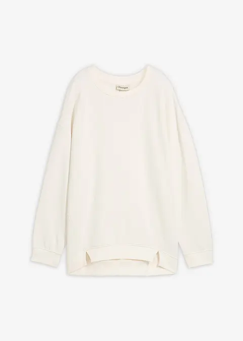 Oversize-Sweatshirt in weiß von vorne - bonprix