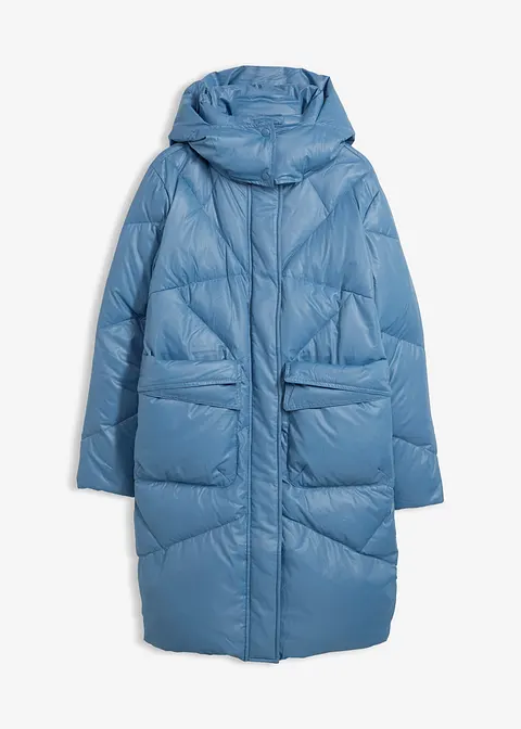Daunenmantel mit recycelten Daunen, wasserabweisend in blau von vorne - bonprix