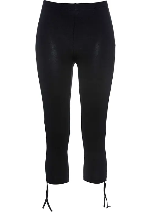 Capri-Leggings aus Bio-Baumwolle in schwarz von vorne - bonprix