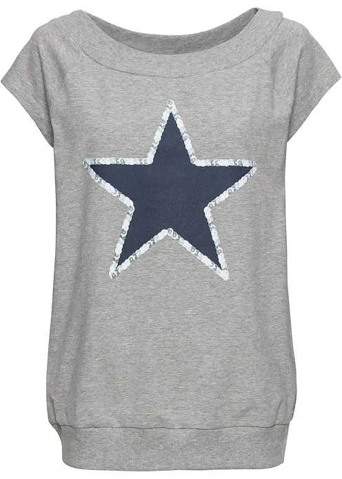 Shirt mit Sternenprint in grau - bonprix