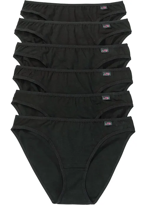 Slip (6er Pack) in schwarz von vorne - bonprix