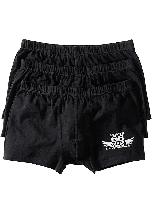 Boxershorts eng mit Baumwolle (3er Pack) in schwarz von vorne - bonprix