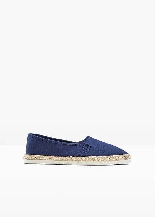 Espadrilles in Bast-Optik in blau von vorne - bonprix