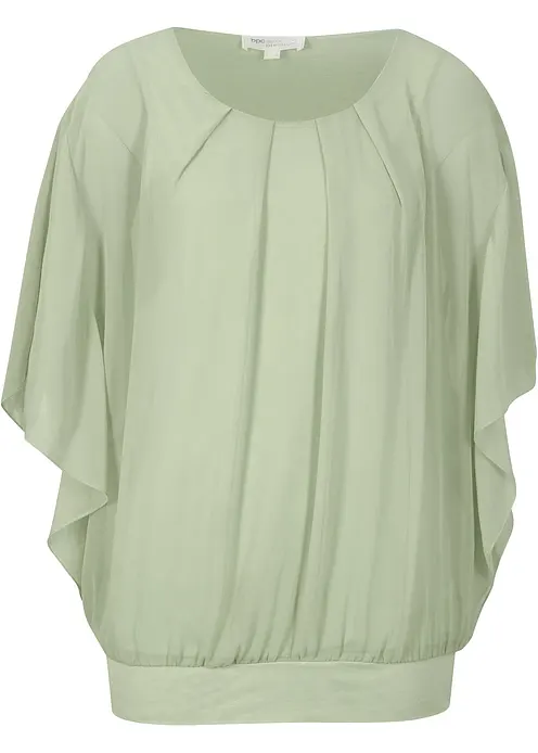 Chiffonbluse mit Untertop in grün von vorne - bonprix