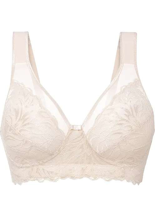 Minimizer-BH ohne Bügel mit gepolsterten Trägern in beige von vorne - bonprix