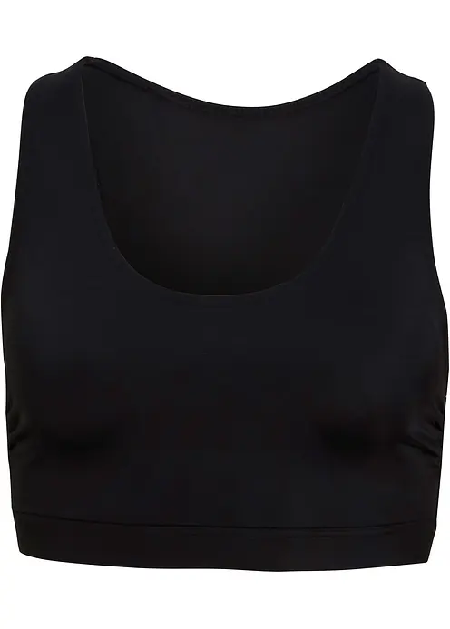 Bustier-Bikinioberteil mit verstellbarer Unterbrust in schwarz von vorne - bonprix