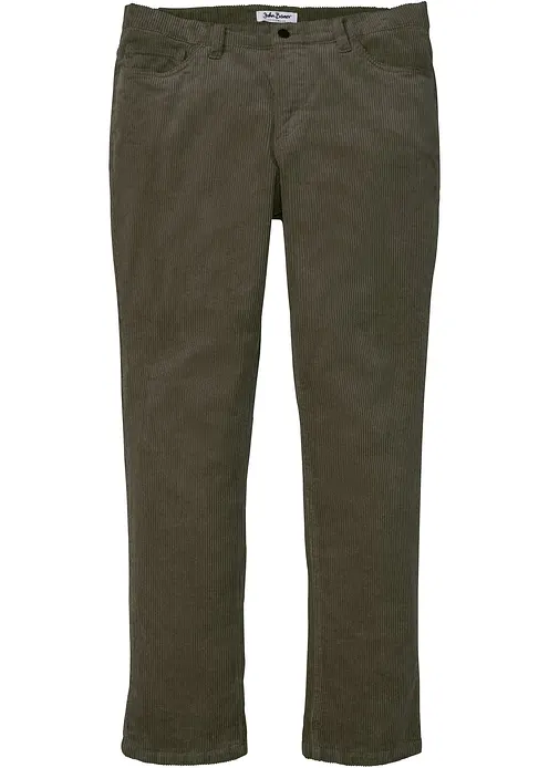 Regular Fit Stretch-Cordhose mit Komfortschnitt in grün von vorne - bonprix
