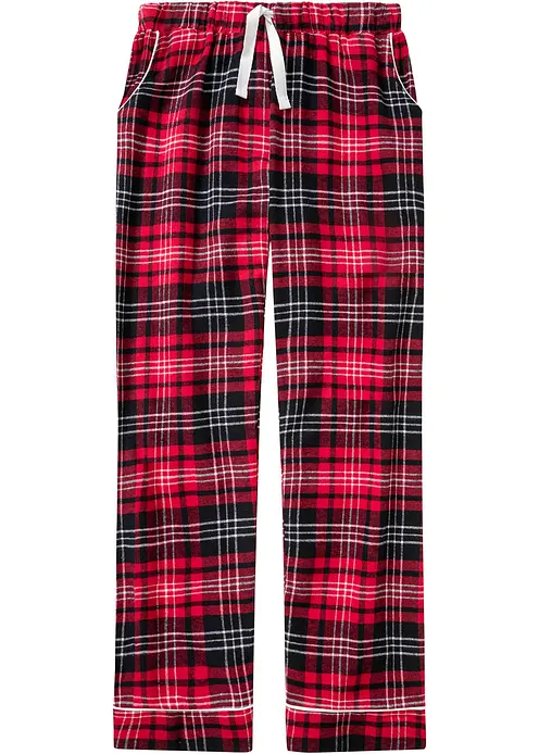 Gewebte Pyjamahose aus Flanell in rot von vorne - bonprix