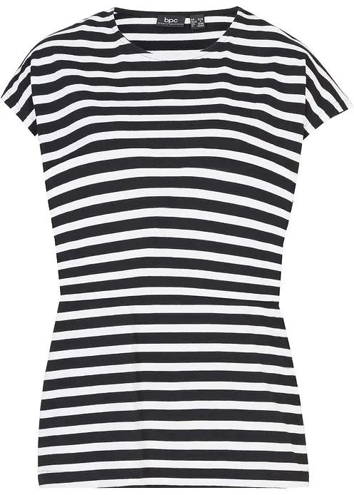 T-Shirt aus reiner Bio-Baumwolle in schwarz von vorne - bonprix