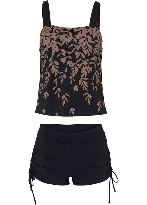 Tankini (2-tgl. Set) in schwarz von vorne - bonprix
