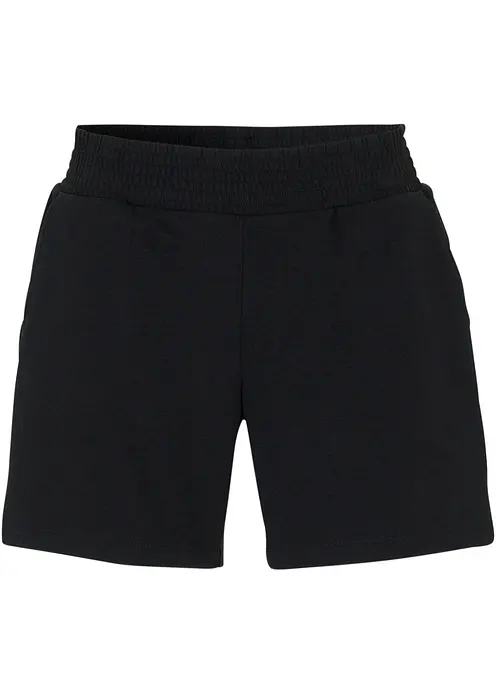 Sweat-Shorts in schwarz von vorne - bonprix
