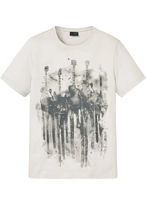 T-Shirt aus reiner Bio-Baumwolle in grau von vorne - bonprix