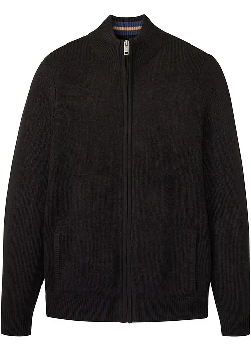 Feinstrickjacke in schwarz von vorne - bonprix