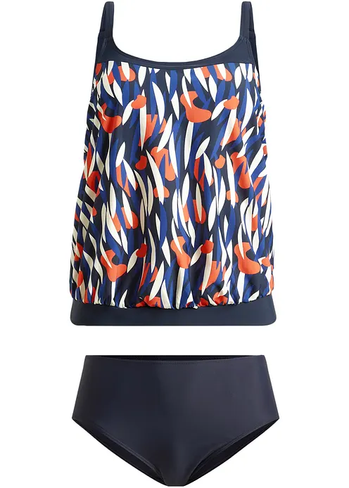 Oversize-Tankini (2-tlg.Set) in blau von vorne - bonprix