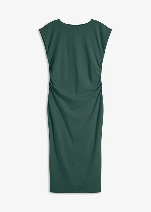 Jerseykleid aus Baumwolle mit Stretch in grün von vorne - bonprix