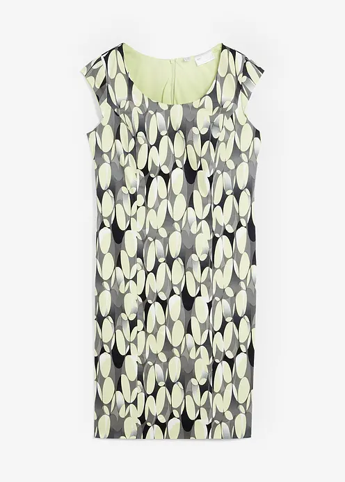 Etuikleid bedruckt in weiß von vorne - bonprix