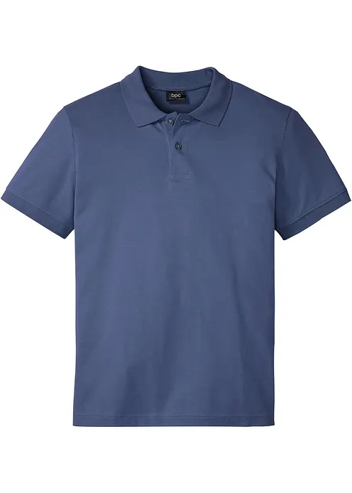 Piqué-Poloshirt aus reiner Bio-Baumwolle in blau von vorne - bonprix