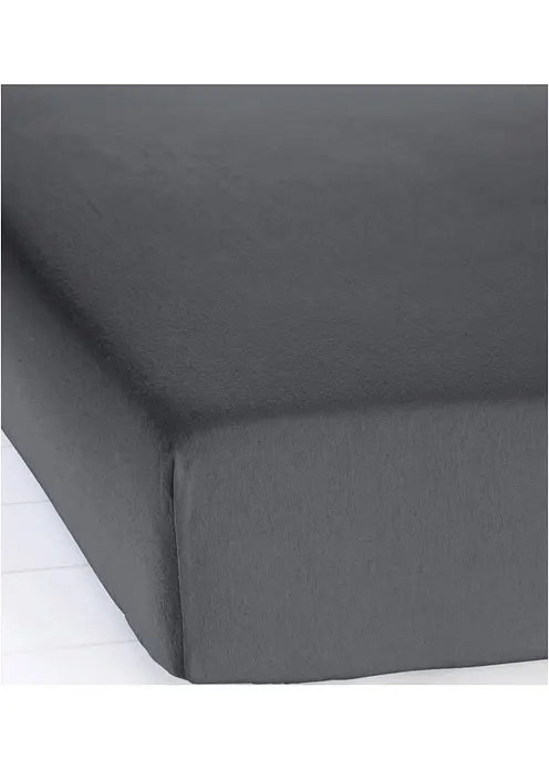 Biber Spannbettlaken in grau - bonprix