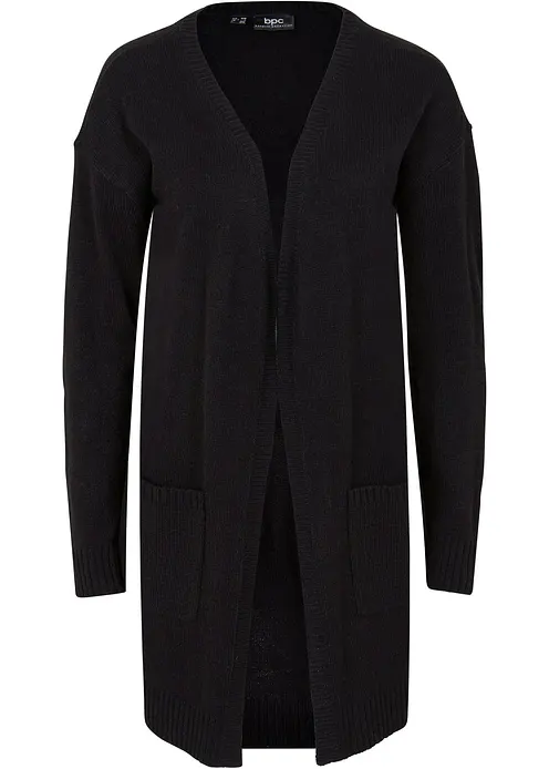 Longstrickjacke in schwarz von vorne - bonprix