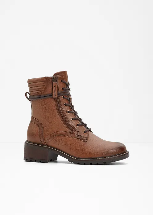 Jana Schnürboots in bequemer Weite in braun - Jana