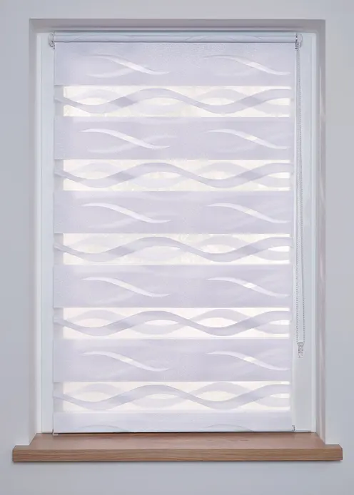 Jacquard Doppelrollo zweifarbig in weiß - bonprix