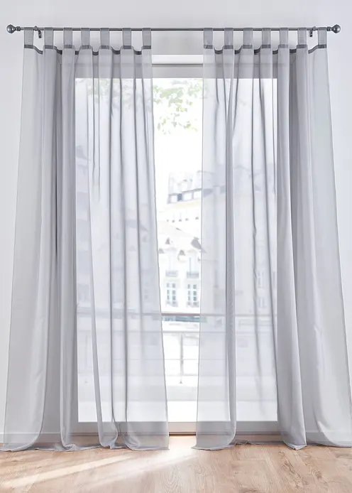 Gardinen aus leichtem Voile (2er Pack) in silber - bonprix