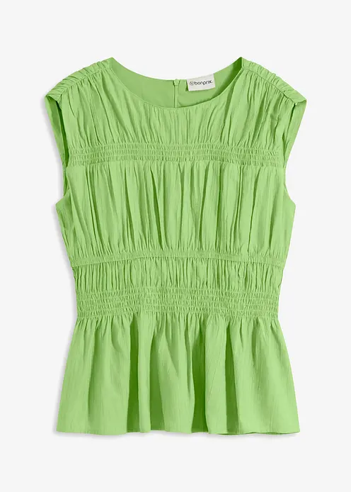 Blusentop aus softem Viskose-Mix in grün von vorne - bonprix