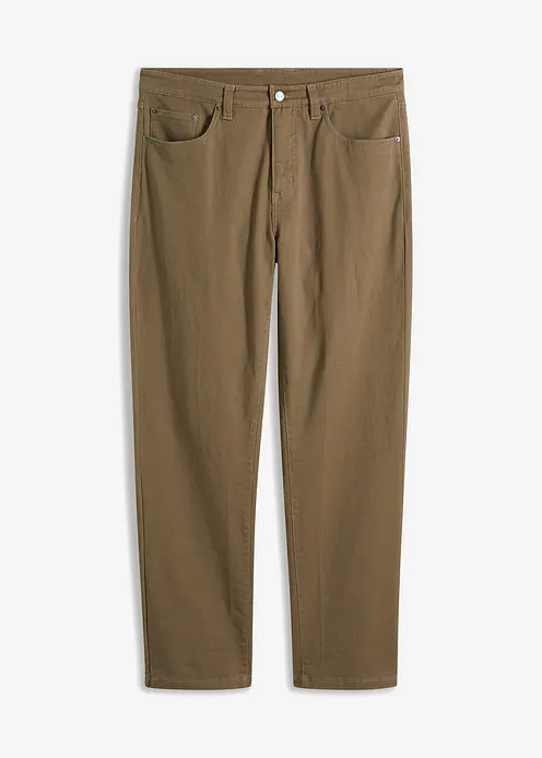 Classic Fit Stretch-Hose, Straight in braun von vorne - bonprix