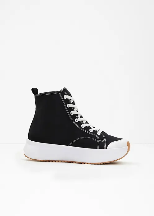 High-Top-Sneaker mit Plateausohle in schwarz - bonprix