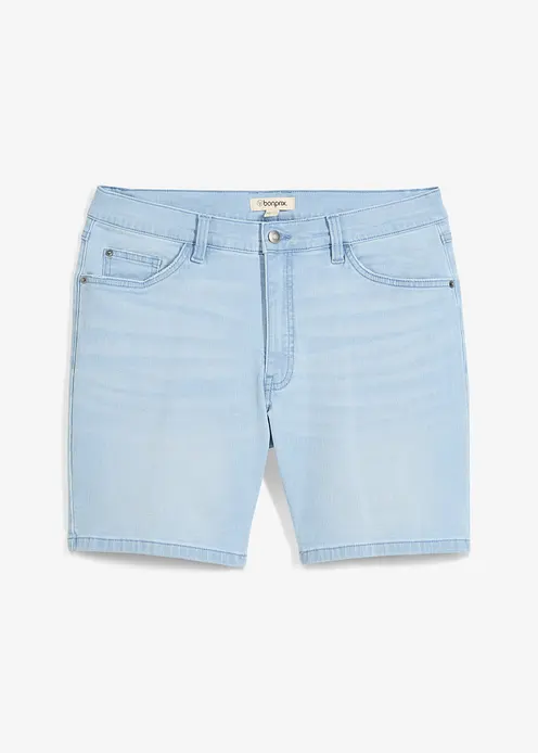 Stretch-Jeans-Shorts, Loose Fit extra weit in blau von vorne - bonprix