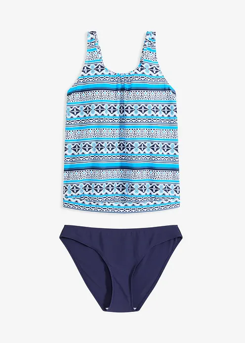 Oversize Tankini (2-tgl. Set) in blau von vorne - bonprix