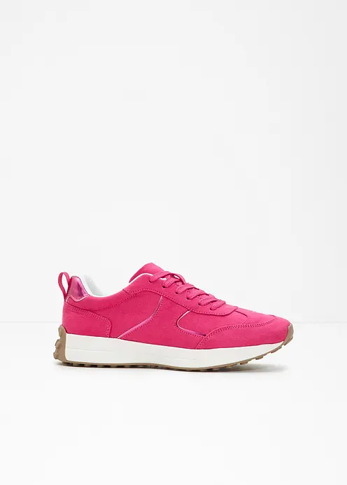 Sneaker mit Metallic-Details in pink - bonprix