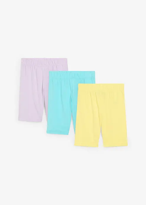 Radlerhose (3er Pack) aus elastischem Baumwoll-Mix in gelb von vorne - bonprix