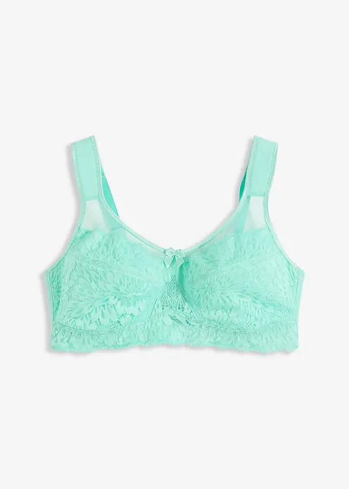 Entlastung- BH ohne Bügel mit gepolsterten Trägern in grün von vorne - bonprix