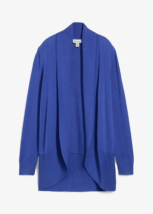 Feinstrickjacke in blau von vorne - bonprix