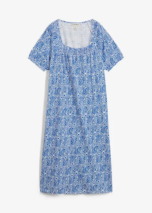 Jerseykleid aus reiner Bio-Baumwolle in blau von vorne - bonprix