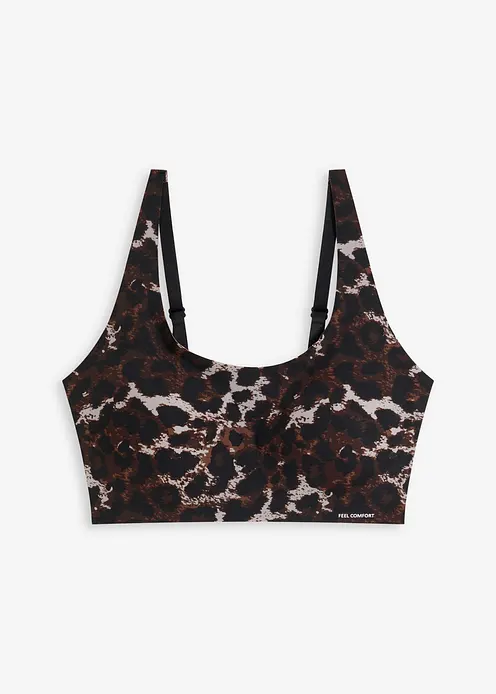 Wattiertes Feel Comfort Seamless Bralette in schwarz von vorne - bonprix