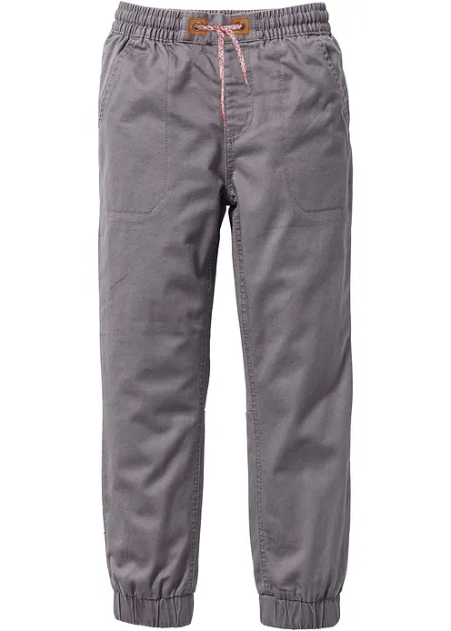 Lässige Thermohose mit kuscheligem Baumwollfutter in grau von vorne - bonprix