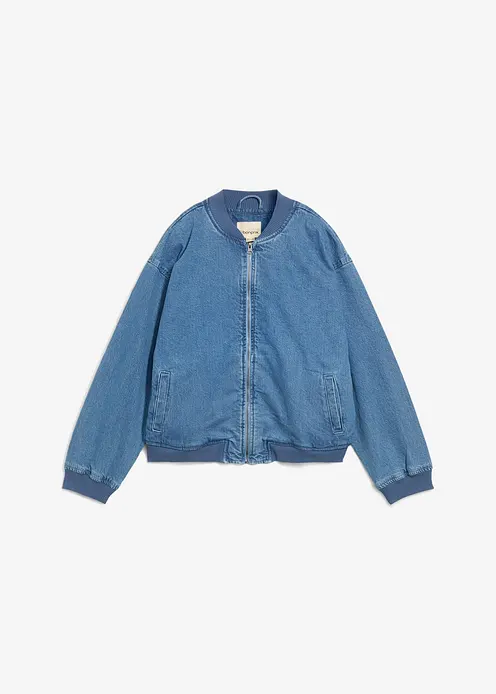 Denim Blouson in blau von vorne - bonprix
