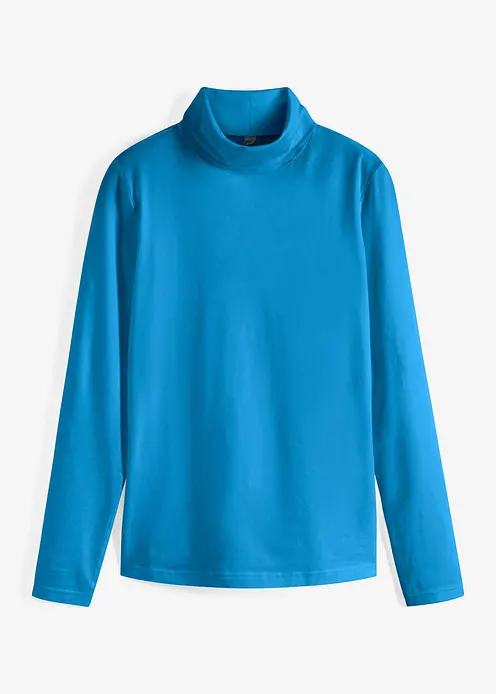 Langarmshirt mit  reiner Bio-Baumwolle in blau von vorne - bonprix