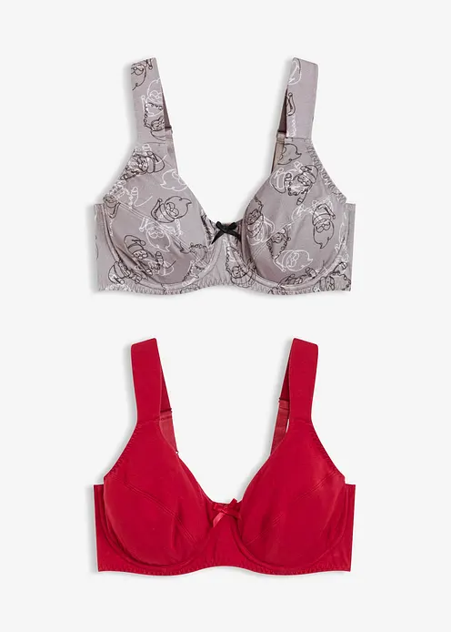 BH mit Bügel (2er Pack) in schwarz von vorne - bonprix